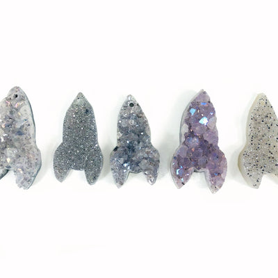 Druzy Rocket Shaped Cabochons  - 5 in a row