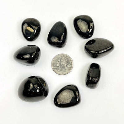 stones around a quarter