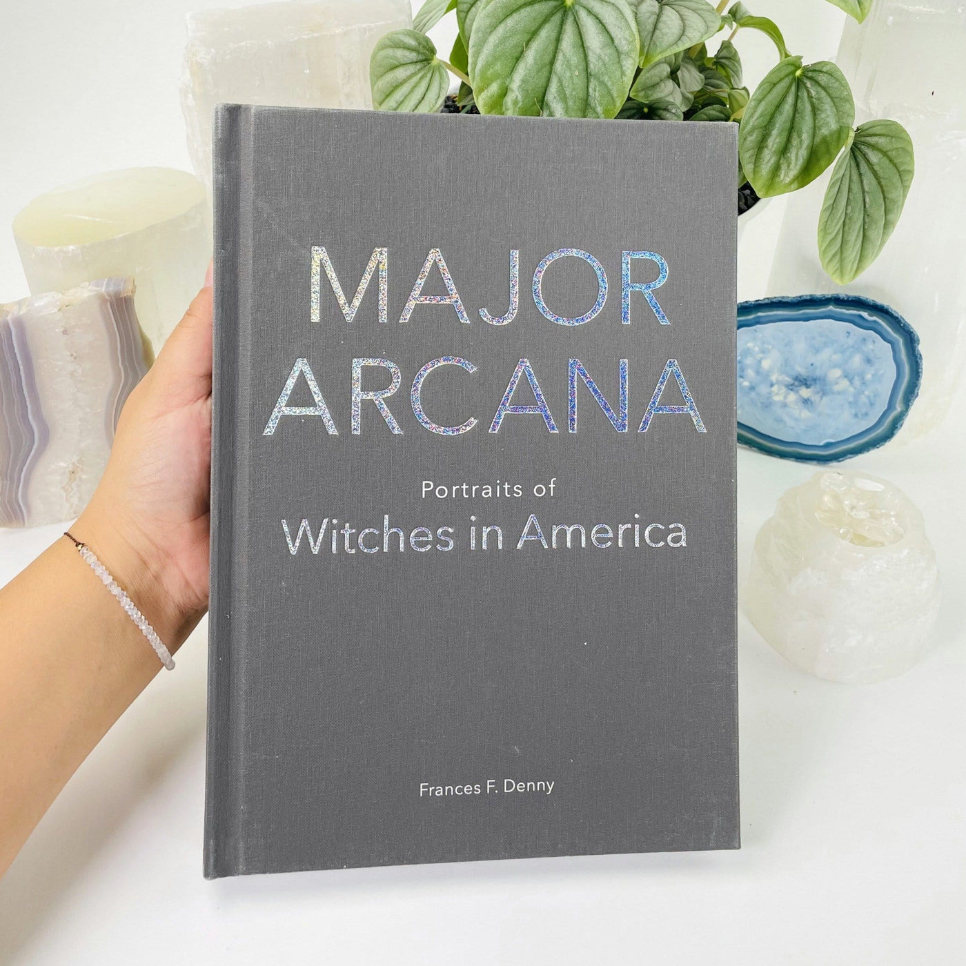 Major Arcana Portraits of Witches in America by Frances F. Denny with decorations in the background