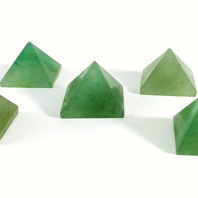 Green Aventurine Pyramids from side view