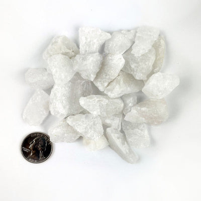 Crystal Quartz Chubbie Box of Stones in a pile to show amount