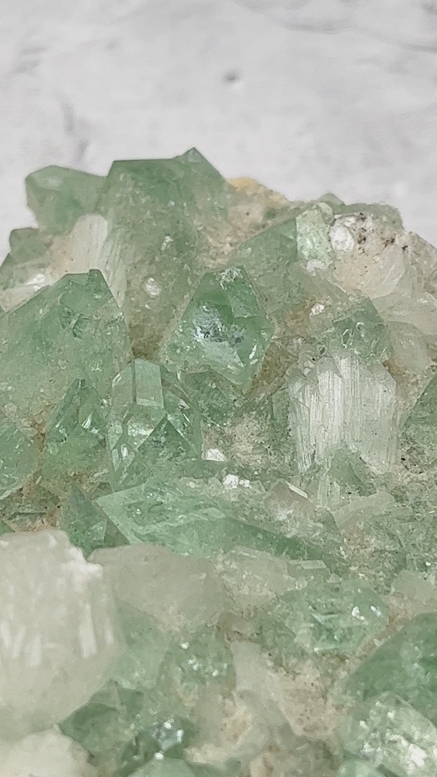 Green Apophyllite with Stilbite Crystal Clusters Zeolites - Video