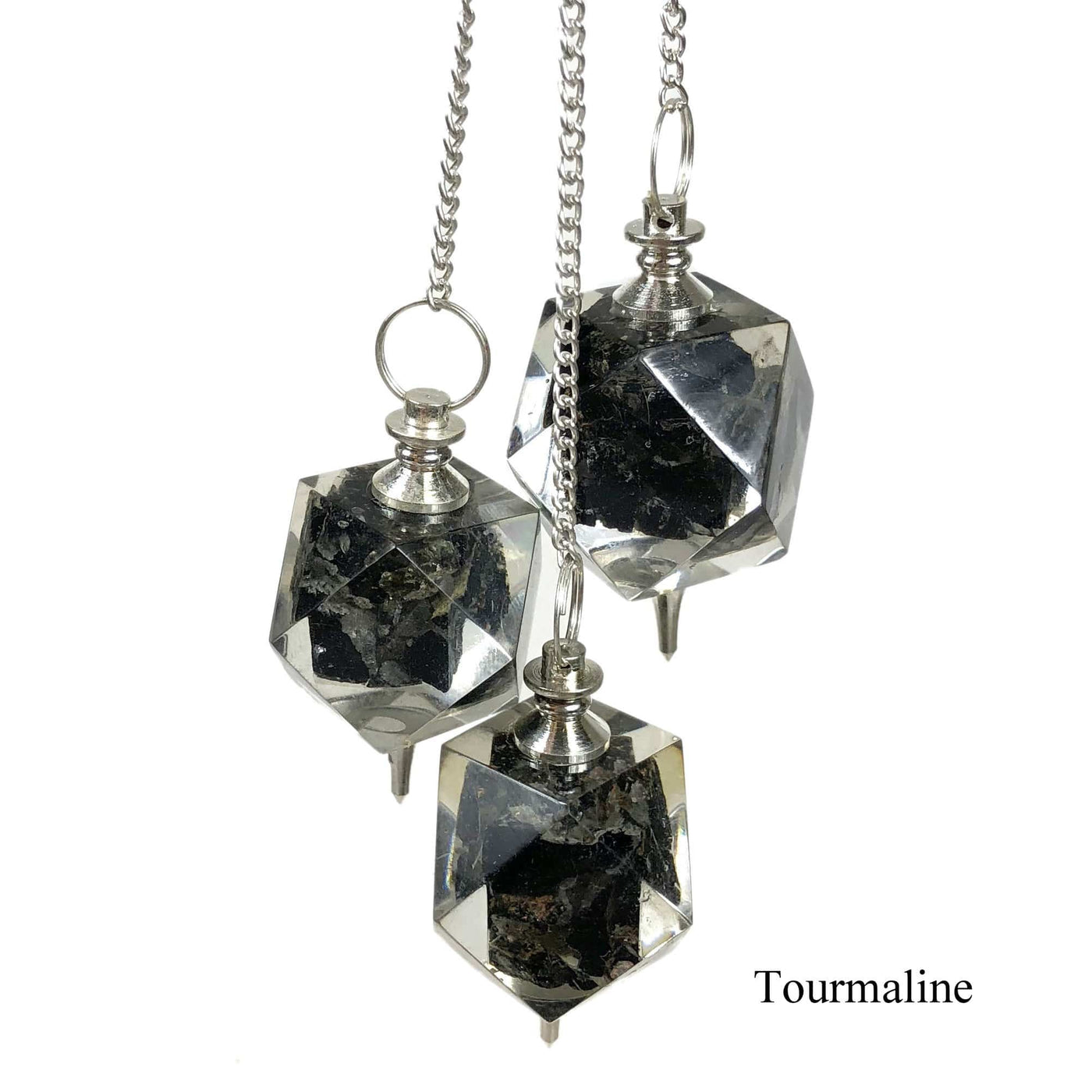 Three Tourmaline Pendulum with silver chain