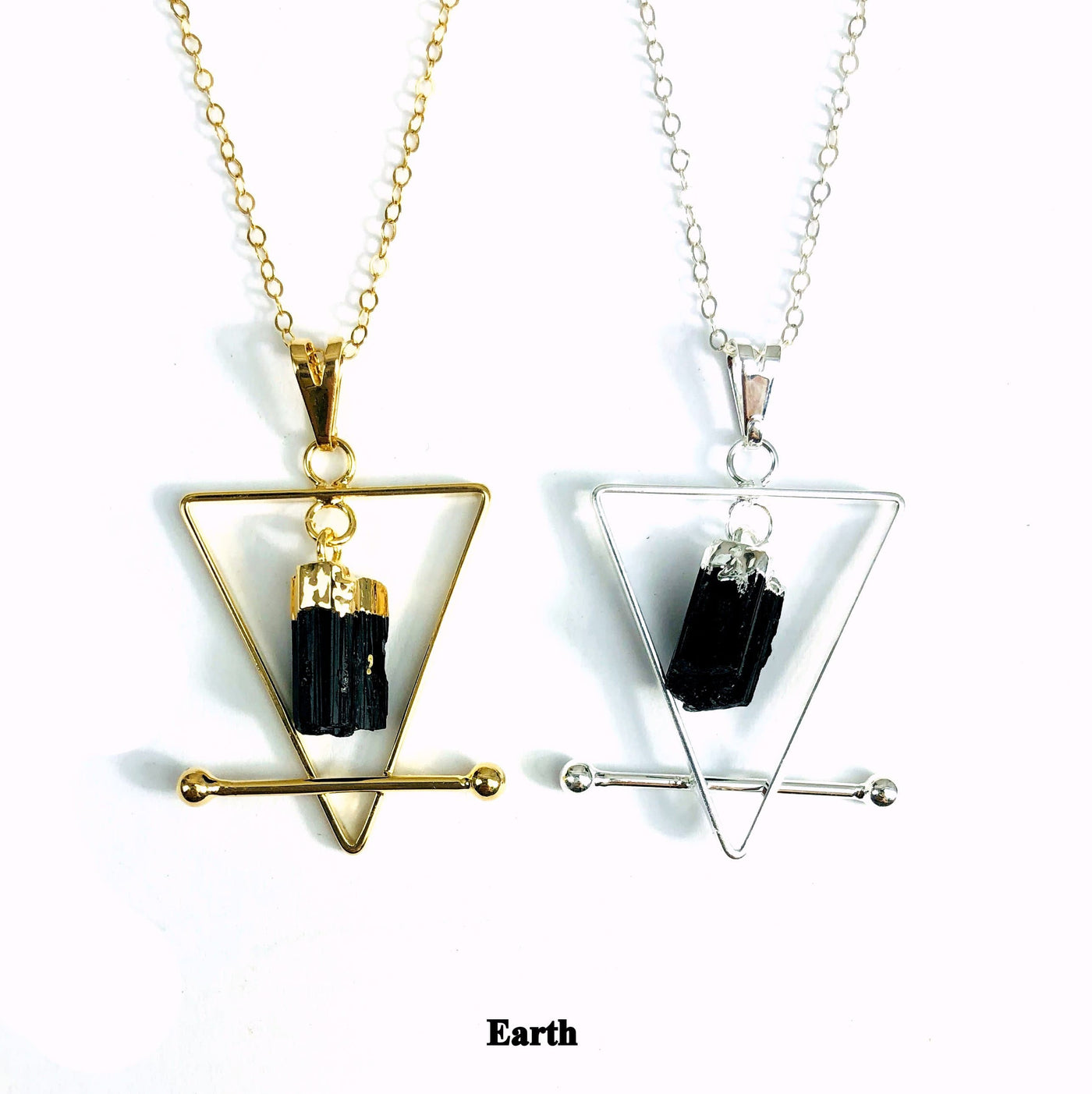 Gold and Silver element pendant earth