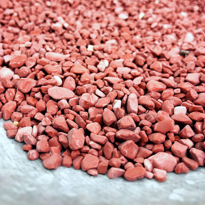 Up close shot of Red Jasper Chips
