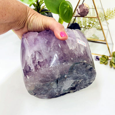 Amethyst Crystal Cluster  - Gorgeous Large Crystals with Polished Sides showing bottom