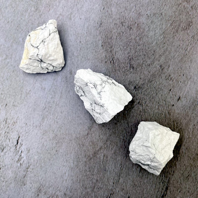 3 White Howlite Natural Stones