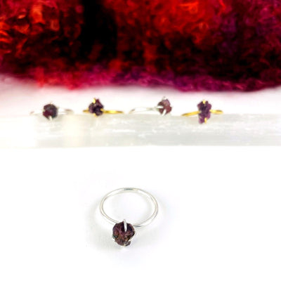 Ruby Gemstone Rings in Gold over Sterling Silver and Sterling Silver
