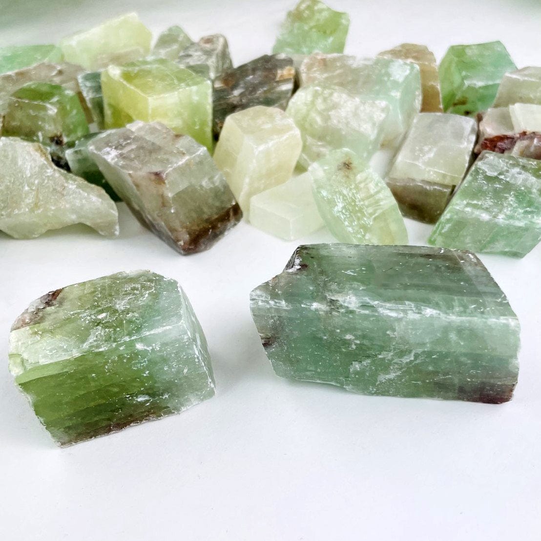 Green Calcite Stones- 2 sizes