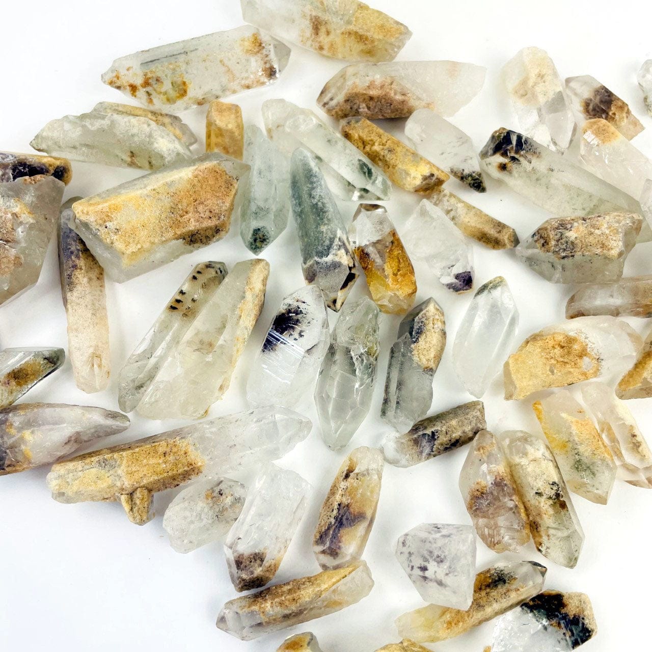 various size of Rough Crystal Quartz Points with Chloride