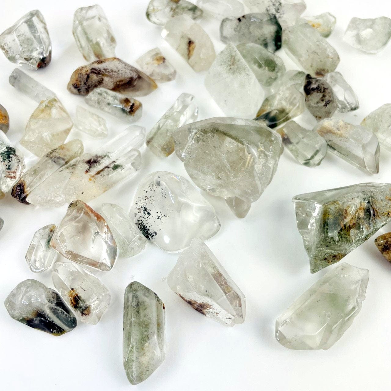 Polished Crystal Quartz Points with Chloride 