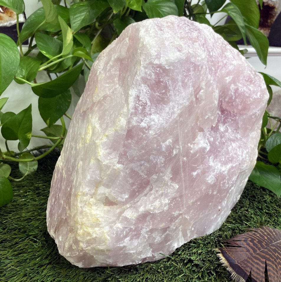 Giant Rose Quartz Piece from another angle