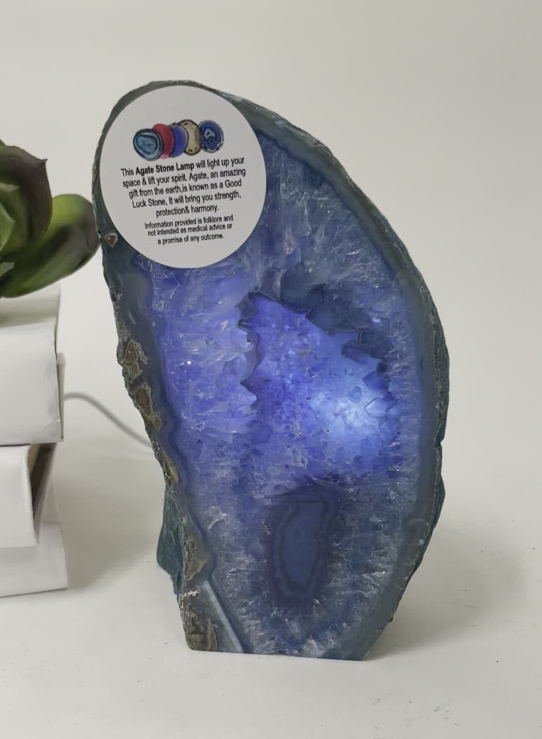 Agate Geode - Medium Flat Base Blue C – Crystal Earth Spirit