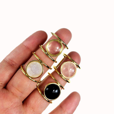 gemstone rings on fingers for size reference