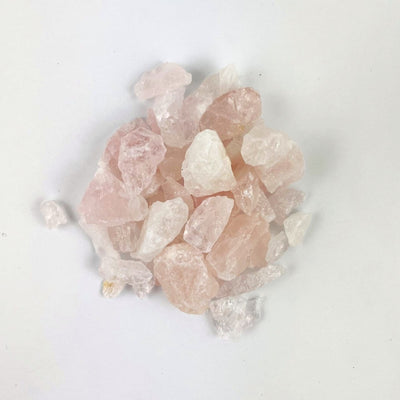 A Pile of Rose Quartz Stones showing what is in the box
