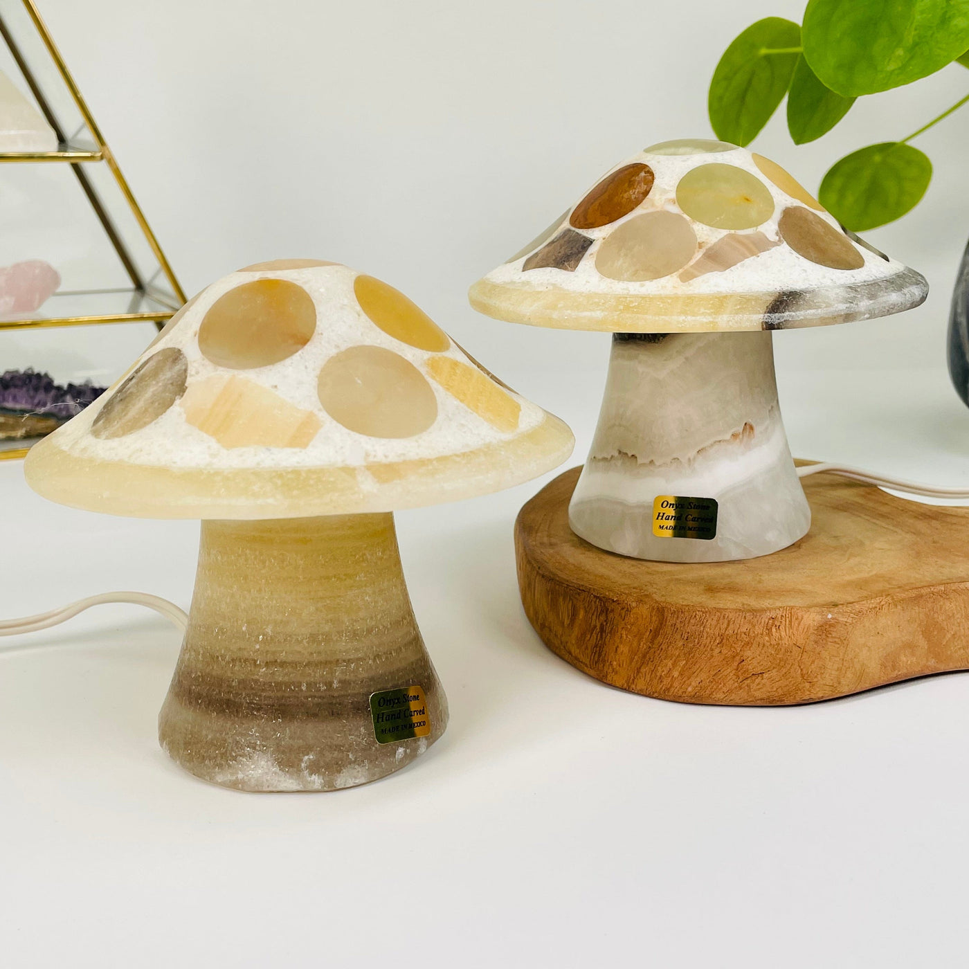 onyx mushroom lamps displayed as home decor 