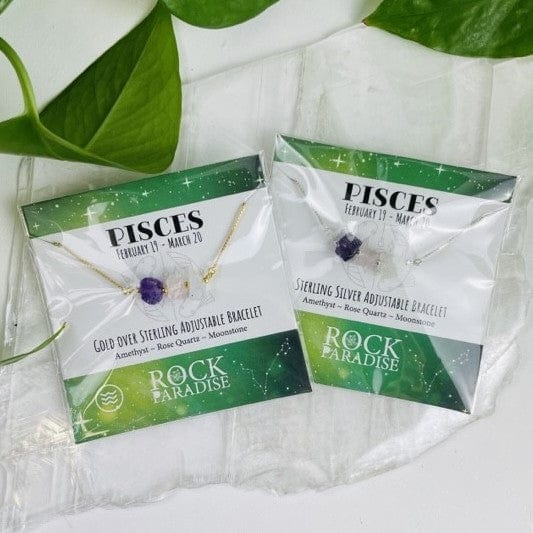 Pisces Bracelet - 3 Stones for your Zodiac Sign  in packaging