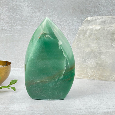  Green Aventurine Flame Tower displayed as home decor 