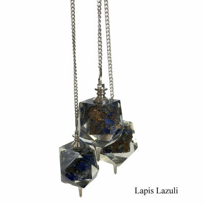 Three Lapis Lazuli Pendulum with Silver chain