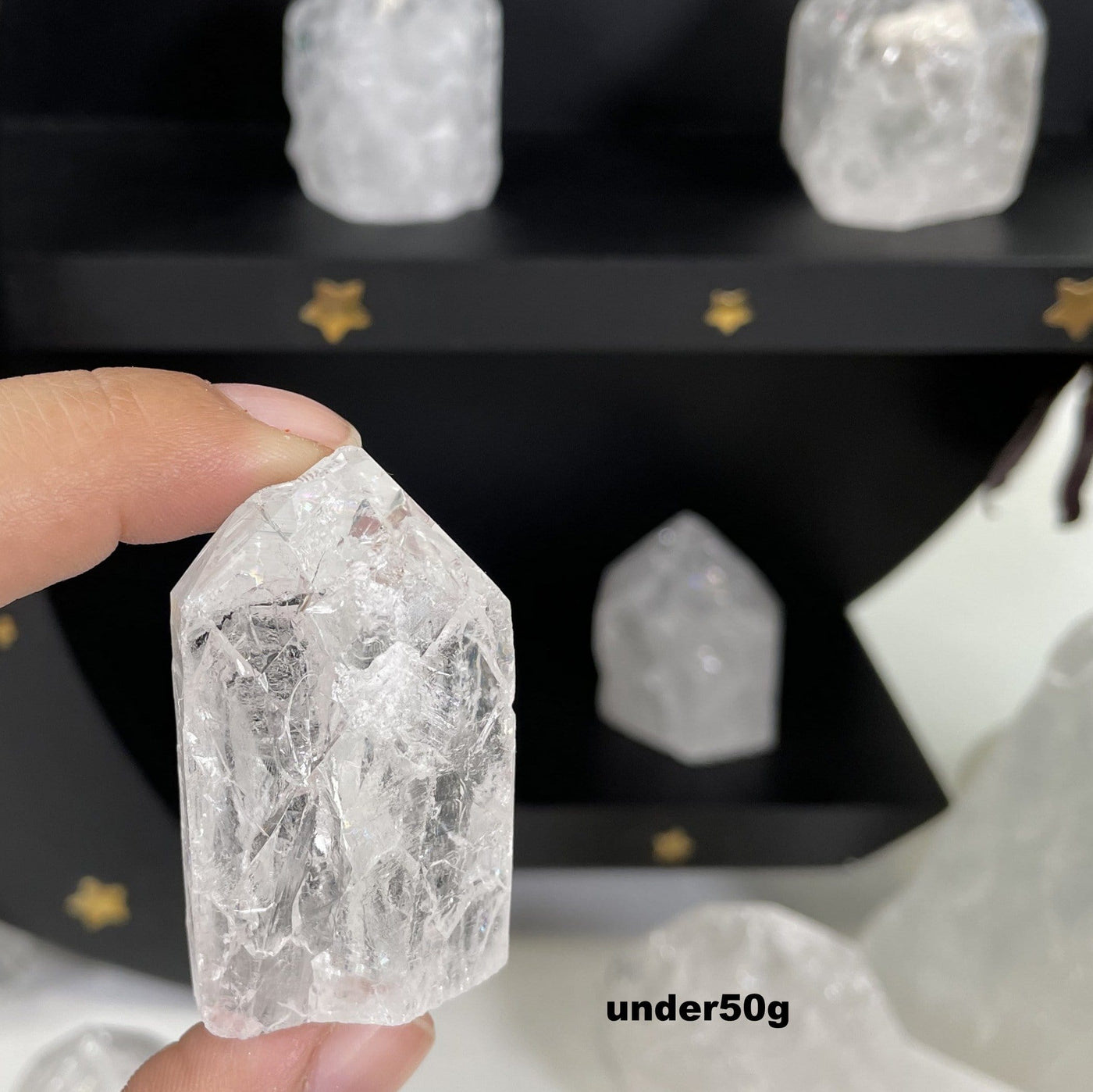 Crackle Quartz Semi-Polished Point in the under 50g size