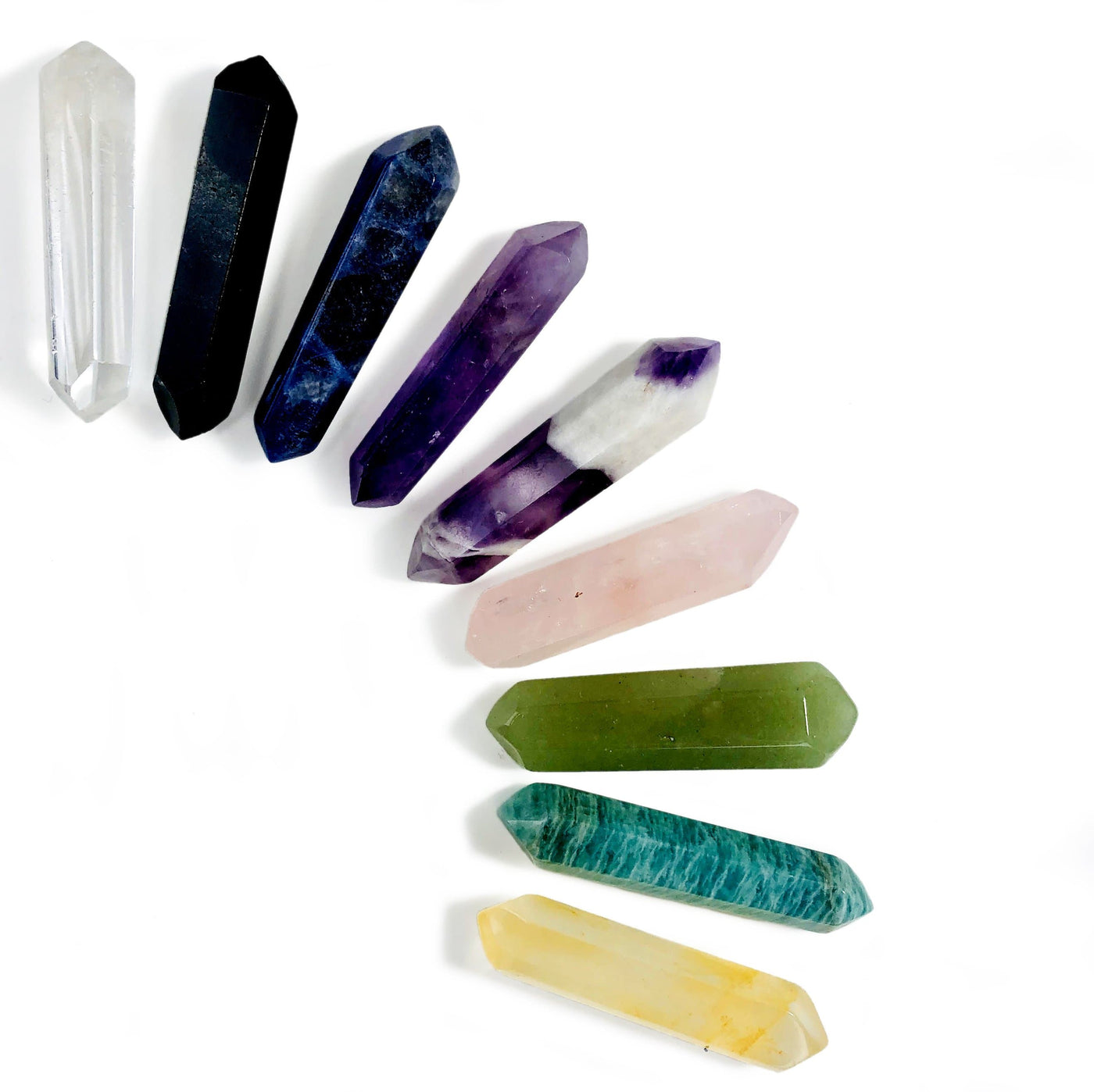 The different tyes of stones in Gemstone Polished Bi-terminated Points