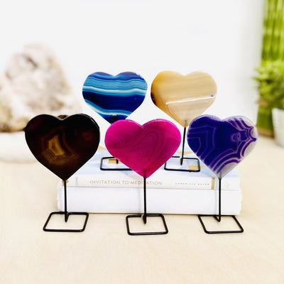 Pictures of all the different heart colors we have available .