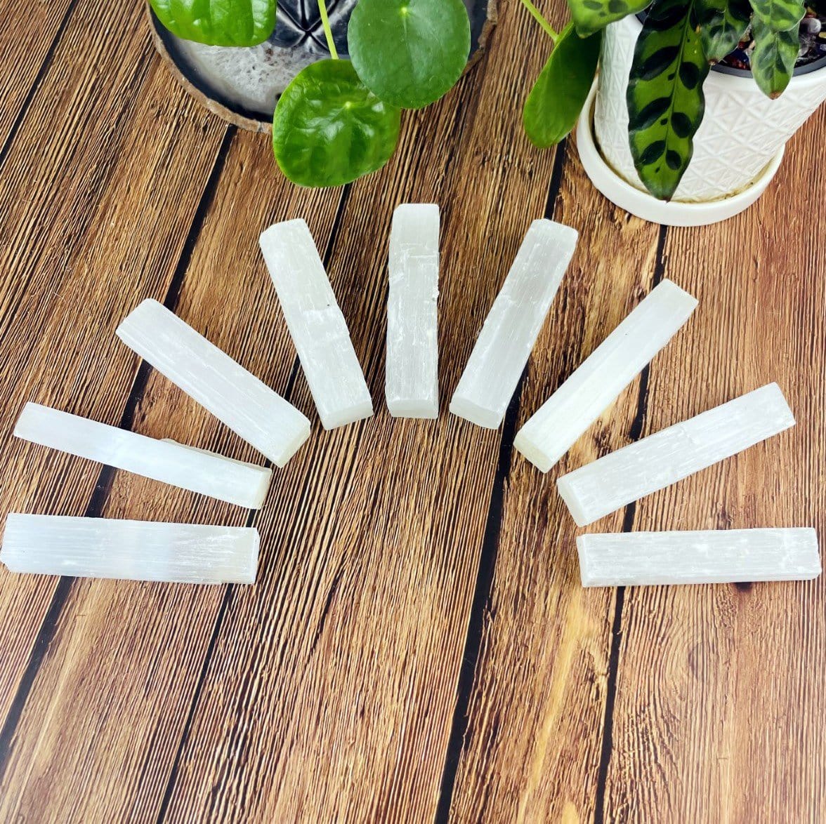 selenite bars all spread out in a half moon