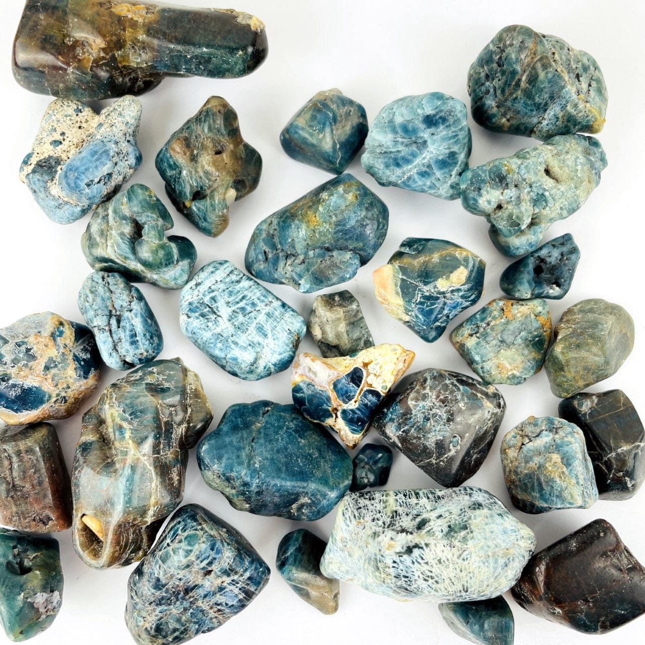 Natural Blue Apatite Roughly Polished Natural Stones
