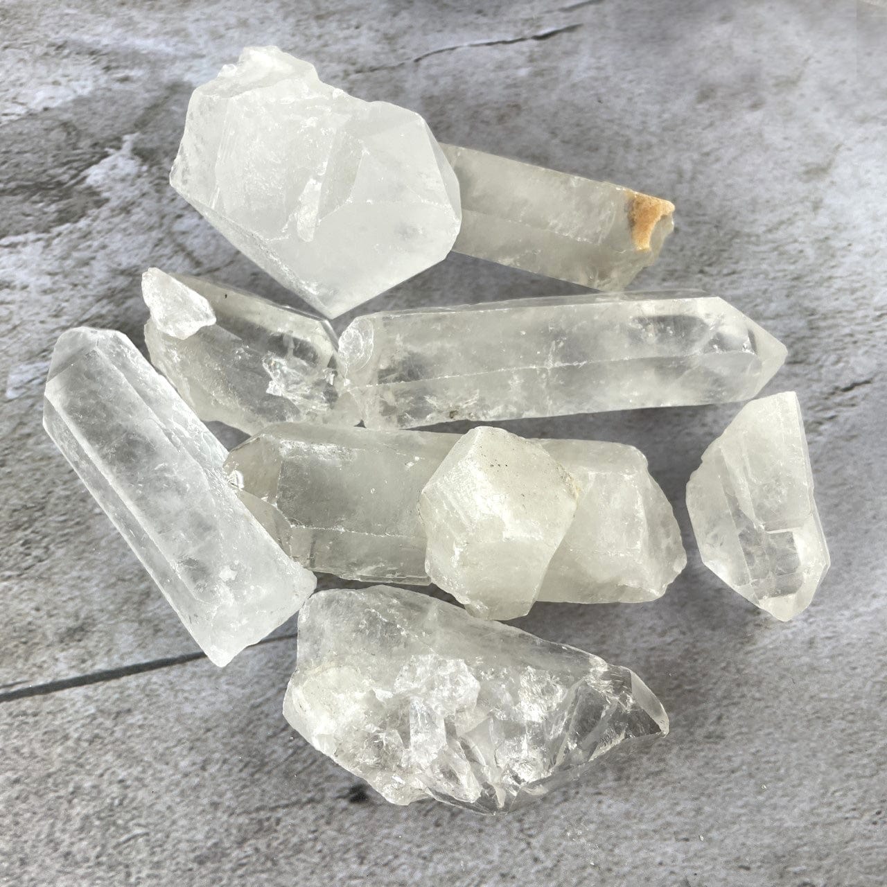 Crystal Quartz Points - 1 Pound Bag worth in a pile