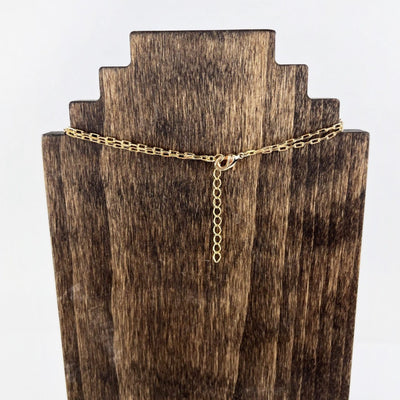 Necklace in gold showing clasp