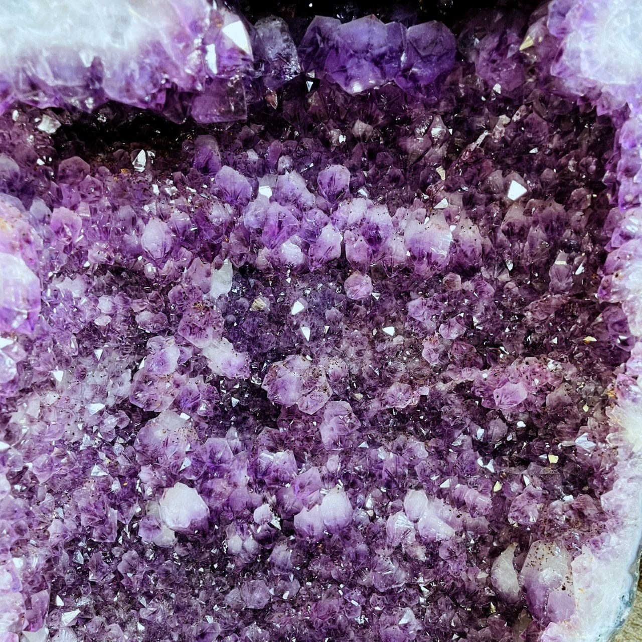 Amethyst Crystal Cathedral Geode up close of the beautiful crystals