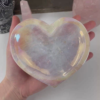video of angel aura rose quartz heart bowl for shine