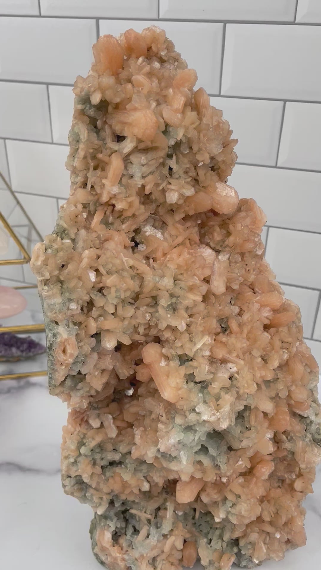 Peach Zeolite And Green Apophyllite Formation