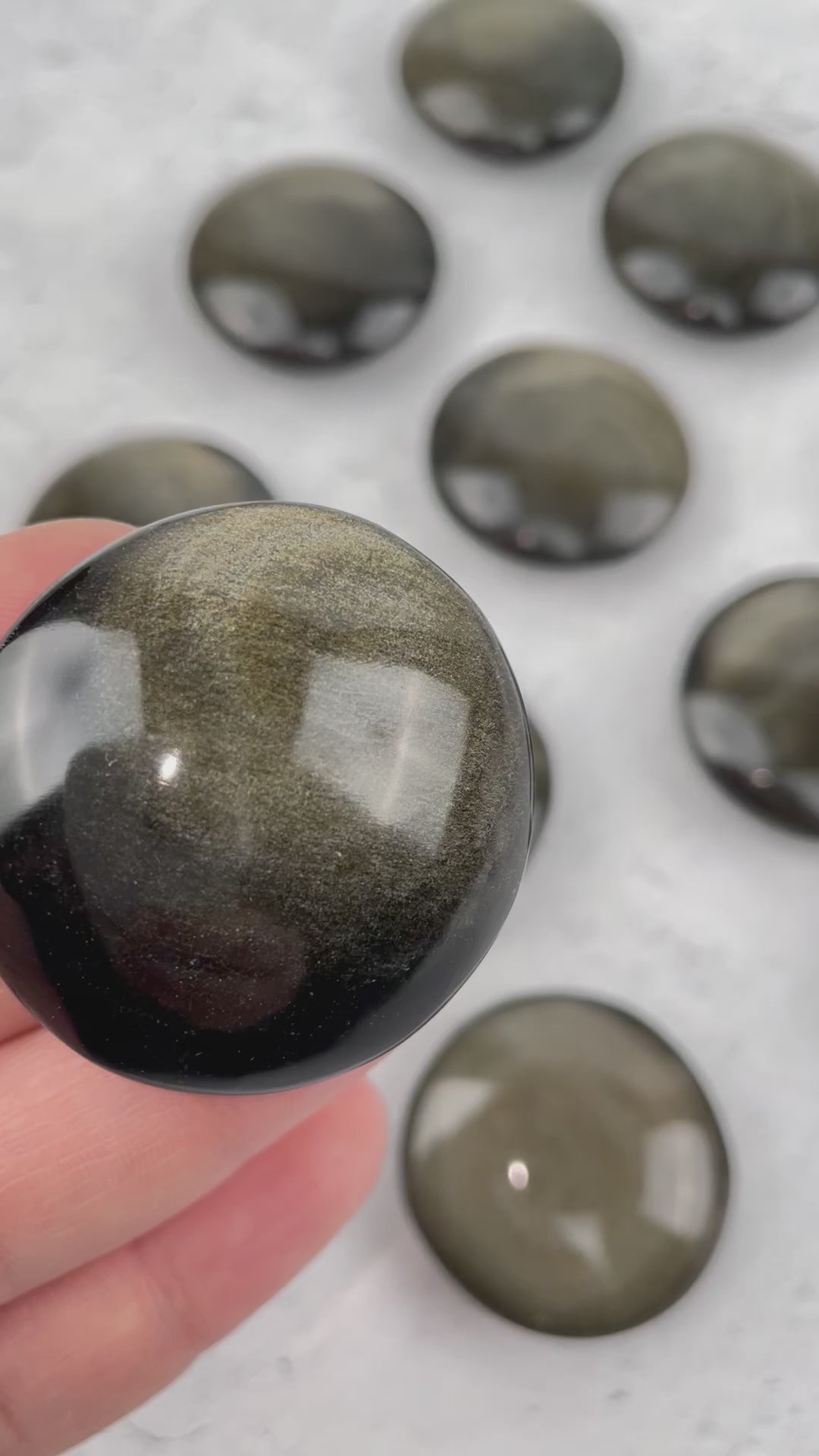Gold Sheen Obsidian Circles - Polished Round Pocket Stones