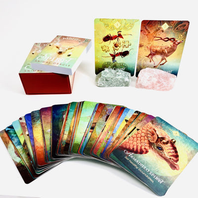 Represented in the 68 cards of this beautifully illustrated oracle card deck are the Higher Spirits of different animals, insects, fish, and birds