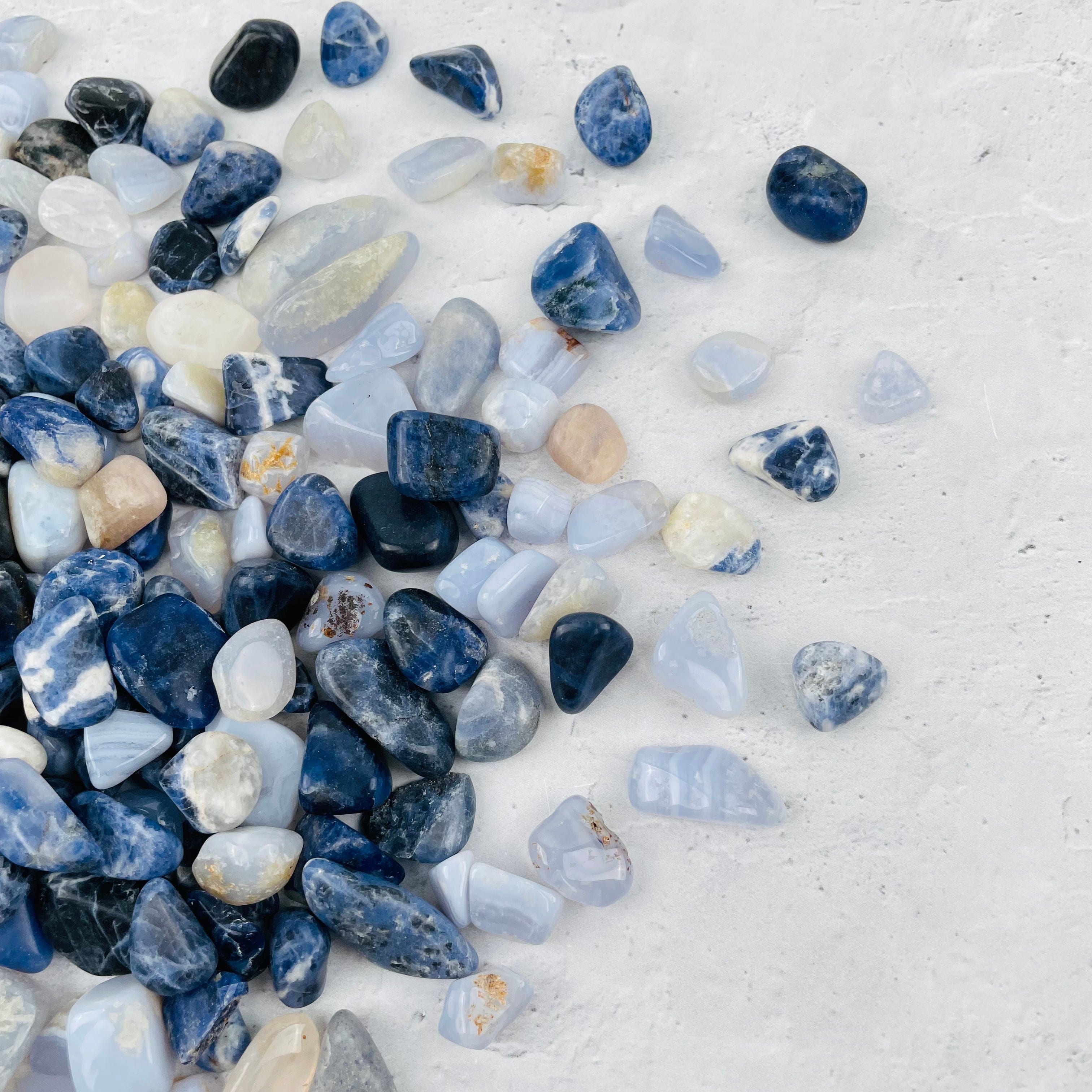 Mixed Blue Stones - 1 pound bag of Sodalite and Blue Lace Agate – Rock ...