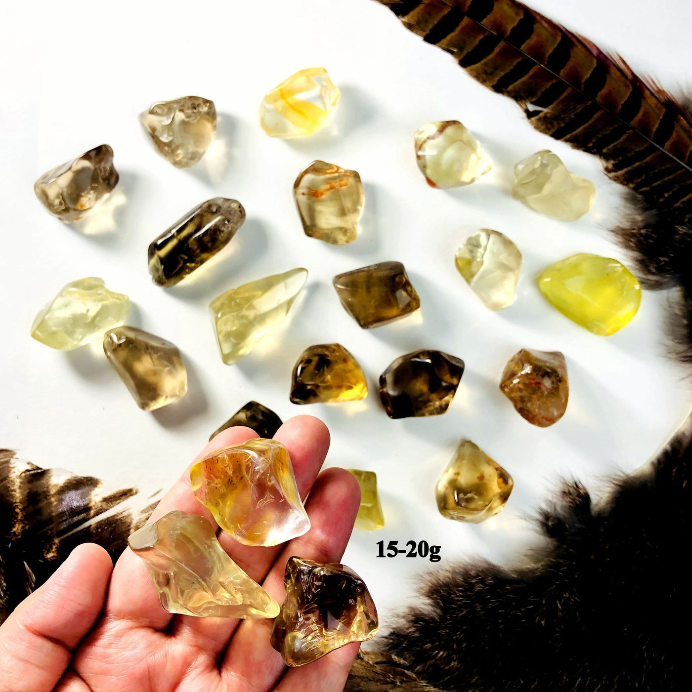 citrine in a hand