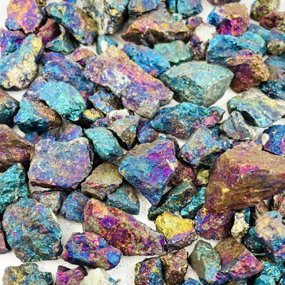 Bundle of Peacock Ore stones shades of blue, purple, pink, and yellow