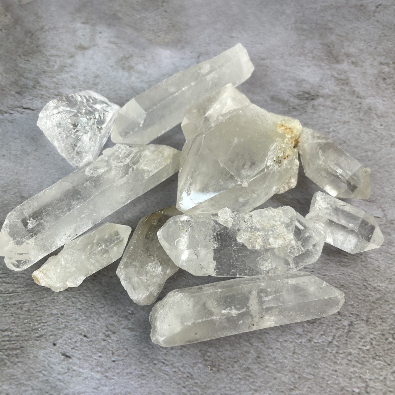 Crystal Quartz Points - 1 Pound Bag worth in a pile