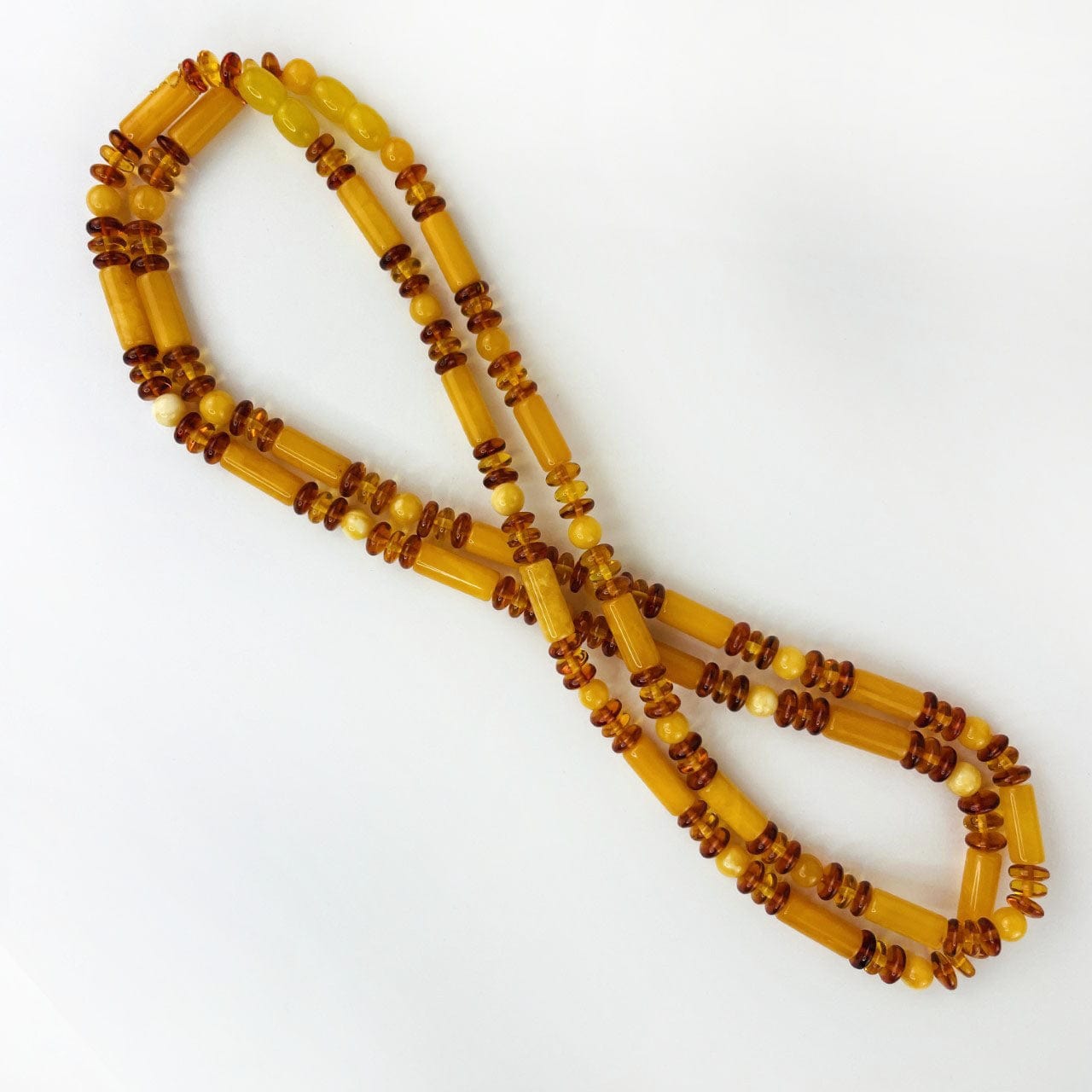 2 Amber Beaded Necklaces with Assorted Beads
