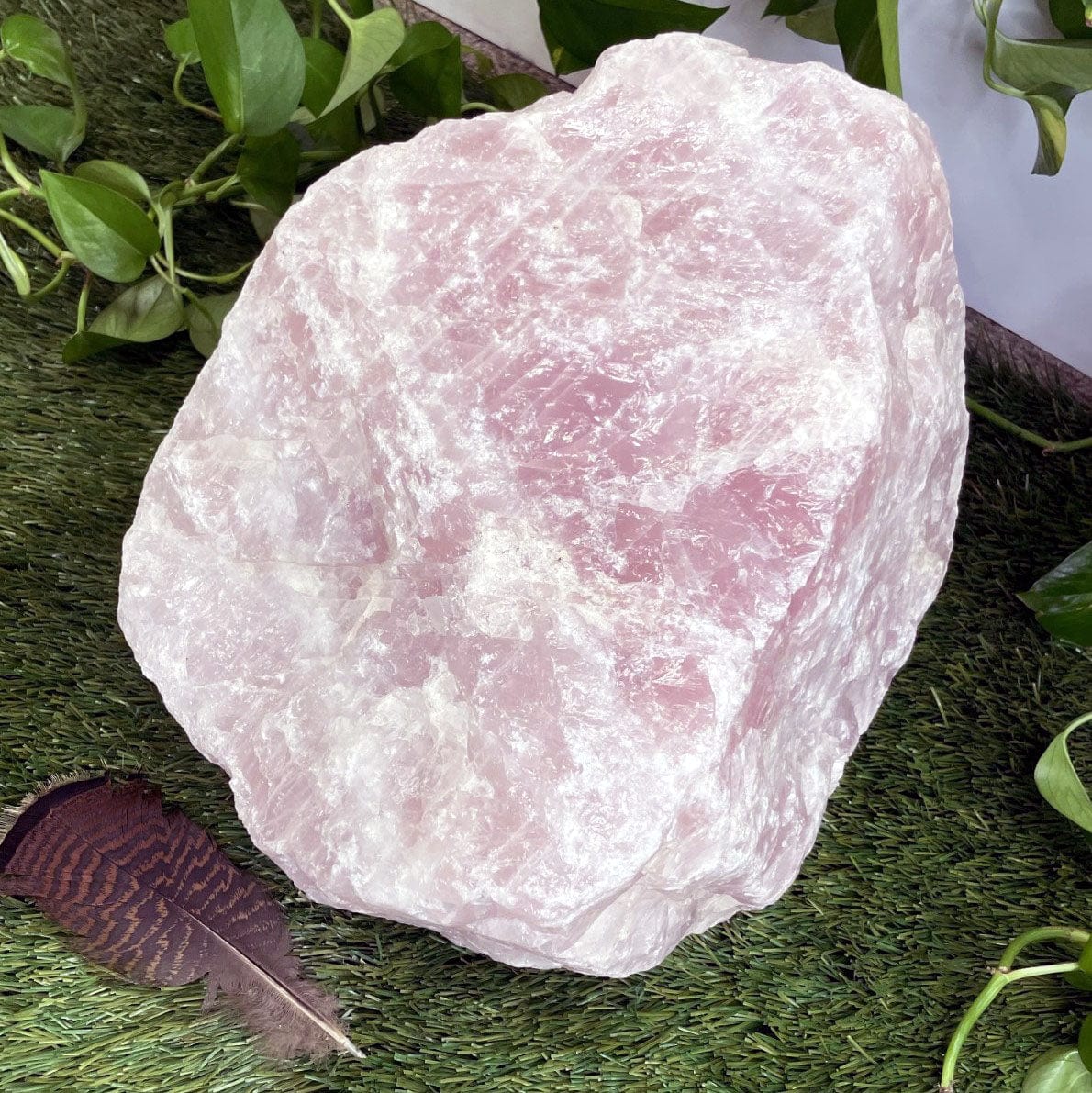 Large Giant Rose Quartz from another angle