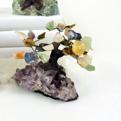 Gemstone Assorted Crystal Trees with Rough Amethyst Crystal Cluster Stone Base