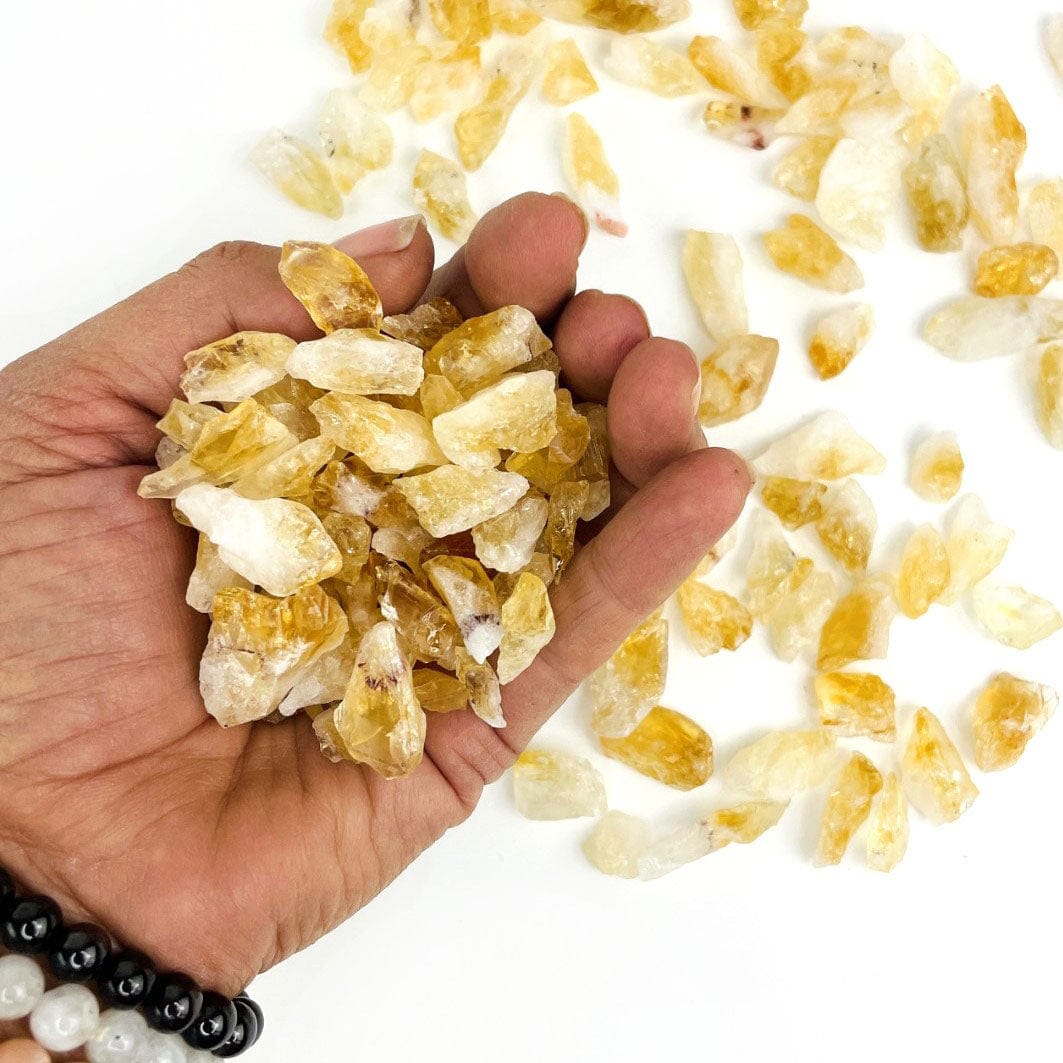Citrine Stones - Golden Amethyst  n a hand for size