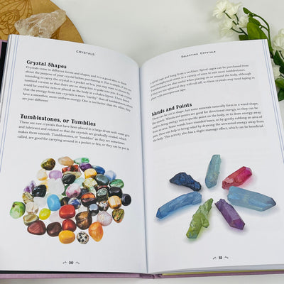 inside view of one of the pages showing some information on crystals and crystal types 