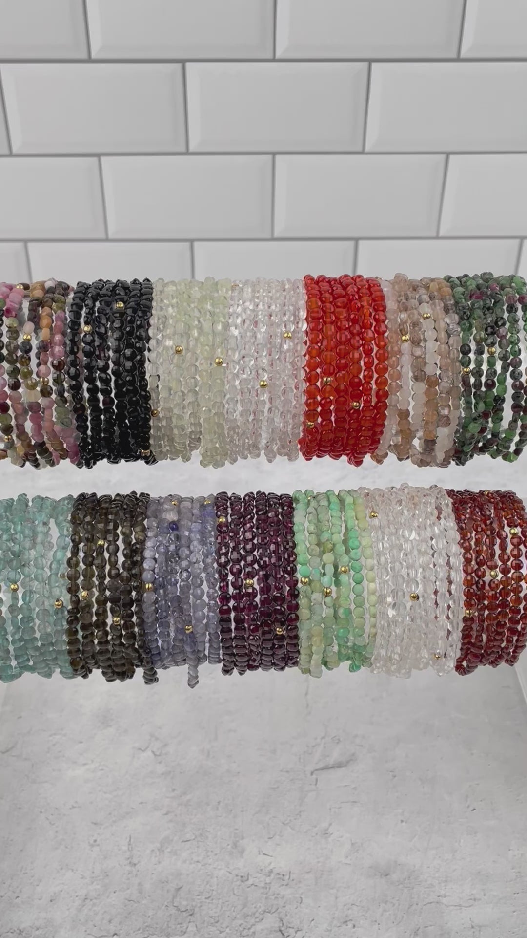 Gemstone Bracelets -  3-4mm - Faceted  Coin Bead - High Quality
