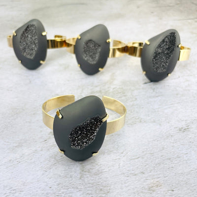 4 druzy cuff bracelets 