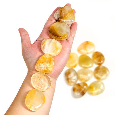Golden Healer Palm Stones  - 6 in a hand and wrist