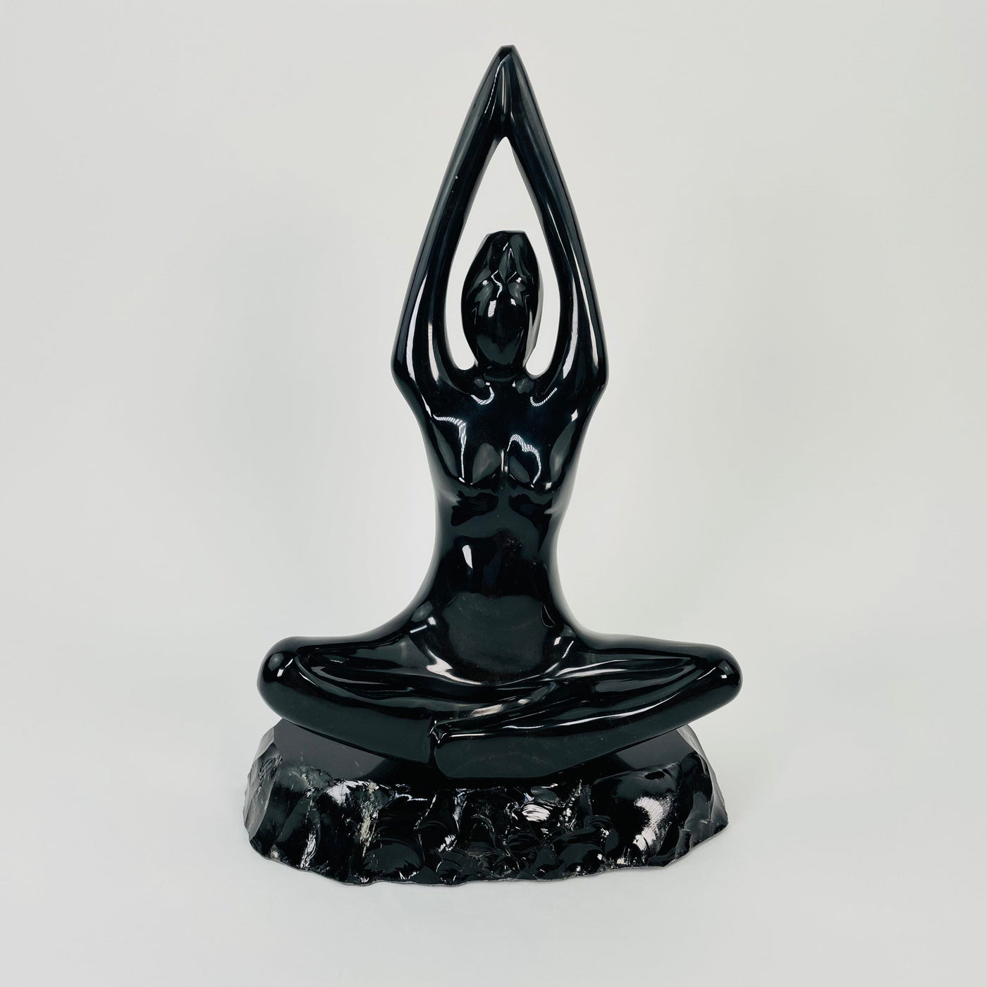 front view of the meditating goddess on stone 