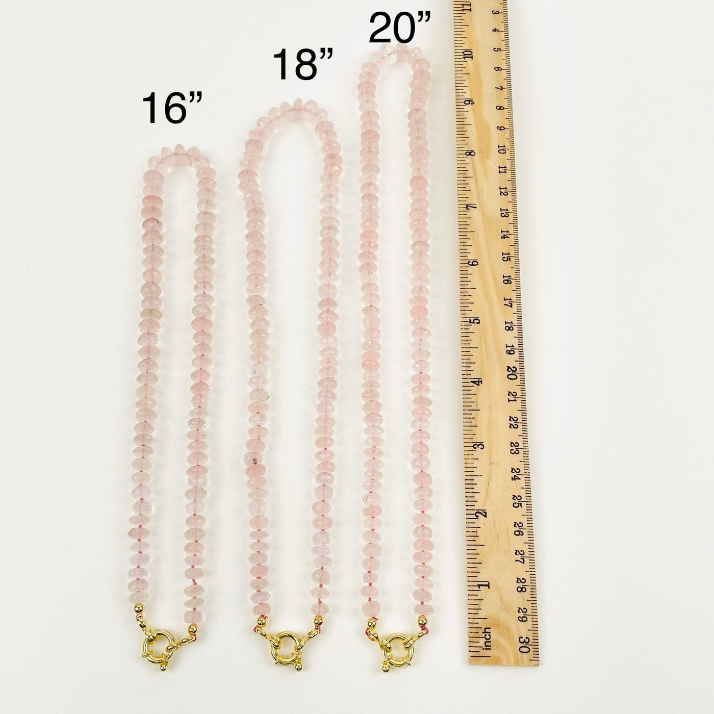 necklaces available in three sizes. 16", 18" and 20" lengths 