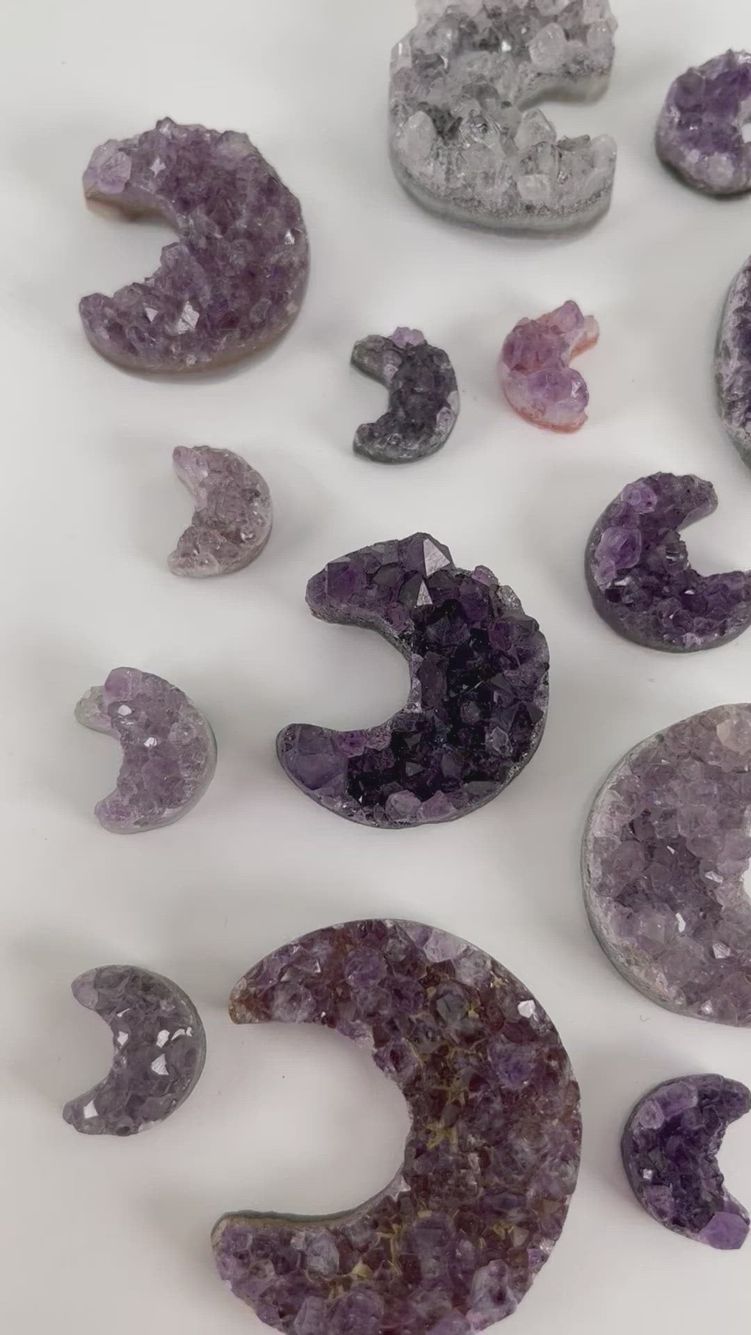 Amethyst Moon Crescent Druzy - UNDRILLED Cabochon - By Size